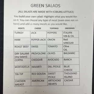 green salads