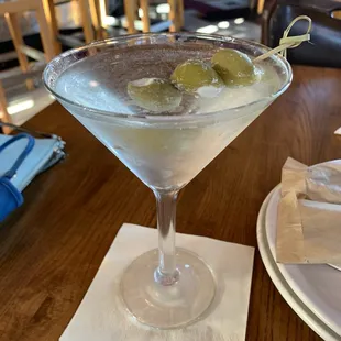 Dirty Goode martini with blue cheese olives made by Jay!