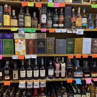 shelves of liquor