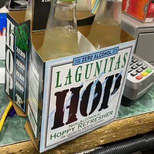 Laguniats hop water 0 alc . Great refreshing water