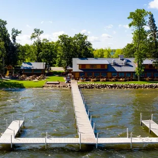Lakeside patio and deck.