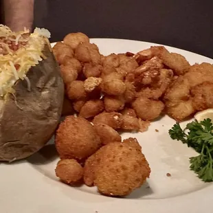 Popcorn shrimp and fried shrimp