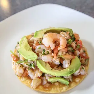 Ceviche tostada/tostada de ceviche - Photo credit to Joseph Nguyen, G Tour Photos