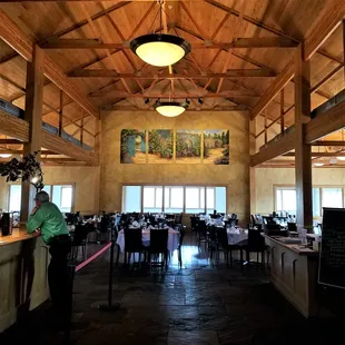 interior dining area of the winery