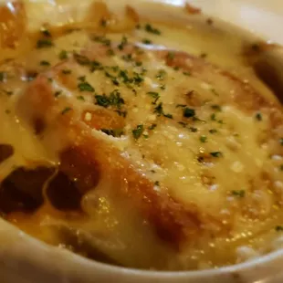 Baked French onion soup