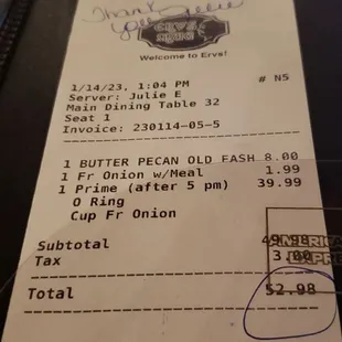 Not bad for a great prime rib lunch