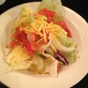 Side salad.. Dressing came in a cup haha