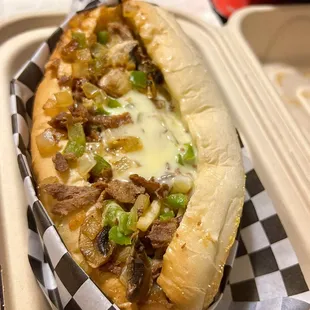 Onion, Mushroom Pepper Cheese Steak Philly