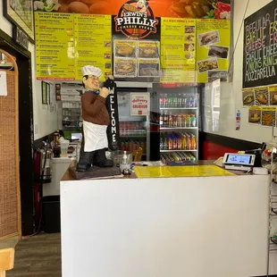 Front counter with menu