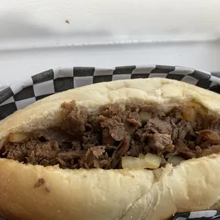 philly cheesesteak with onions and without cheese