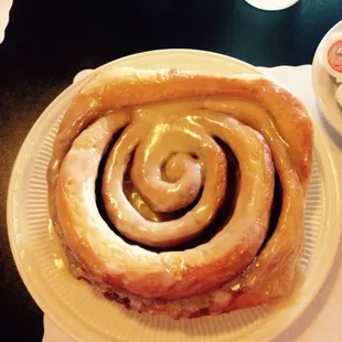 Huge cinnamon rolls that are actually good, if they're fresh.