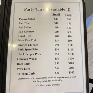 menu