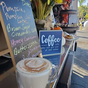 Small latte with cinnamon