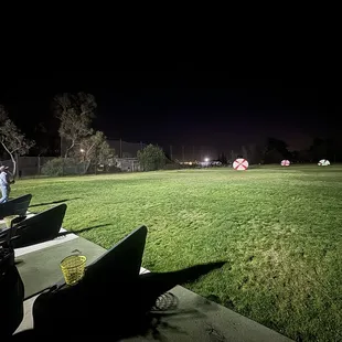 Awesome night golf Friday &amp; Saturday nights (spring/summer time).  Staff and fellow golfers very friendly. The inflatable targets are fun.