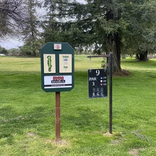 Every hole has a distance posting like this one