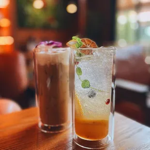 Premium Thai tea and yuzu lemon soda