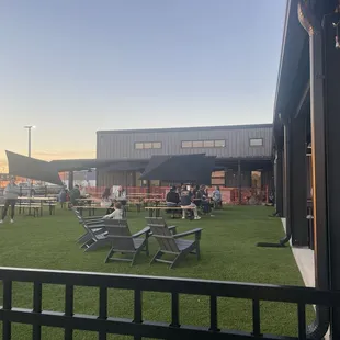 Outdoor family friendly area at Escape Brewing