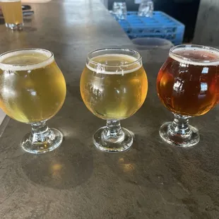 A beer tasting at Escape Brewing