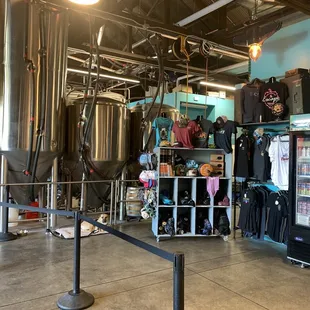 the inside of the brewery