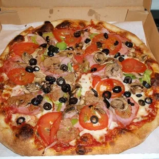 Super combo with canadian bacon instead of pepperoni