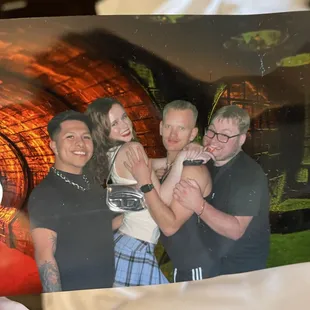 Free printed photo op at the end of the escape room