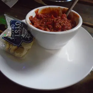 Cup of chili.