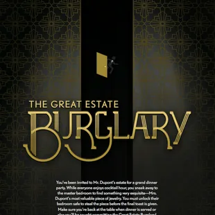 Book Your Experience now for The Great Estate Burglary!