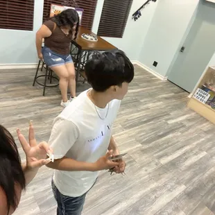 the gang doing the escape room