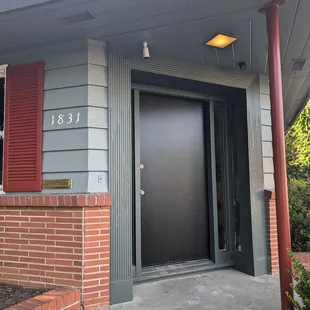 Front door and address