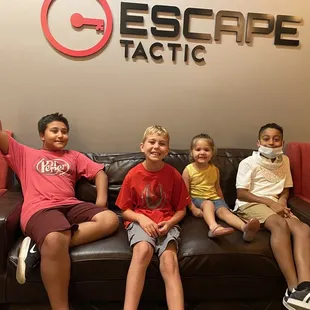 The kiddos after completing their escape room!