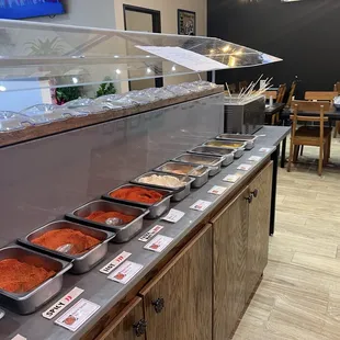 interior, sushi and sashimi