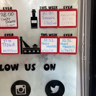 Our times on the Board.