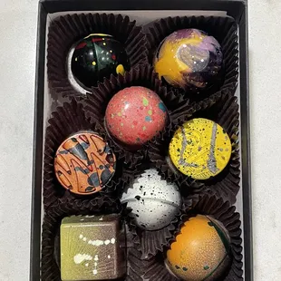 a variety of chocolates