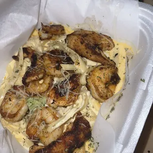 Shrimp and chicken Alfredo