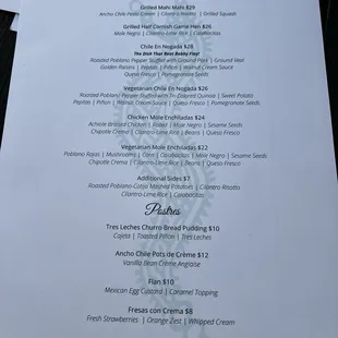 menu