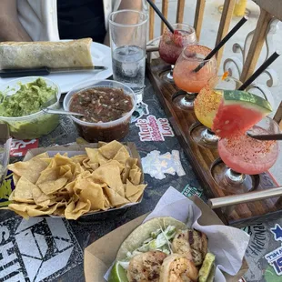 Shrimp tacos and margarita flight #1