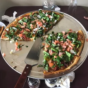 Delicious and fresh taco pizza ...