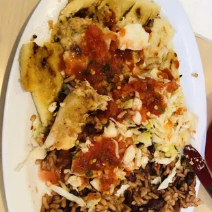 a plate of mexican food