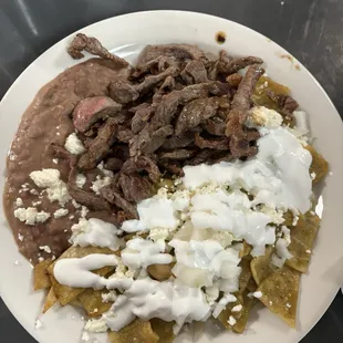 Carne asada Chilaquiles