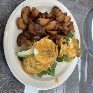 Sausage egg Benedict