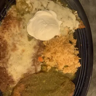Chucks enchilada and chilie relleno combo plate