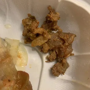 Fat in my carne asada burrito.