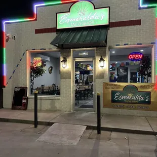 Front of restaurant.