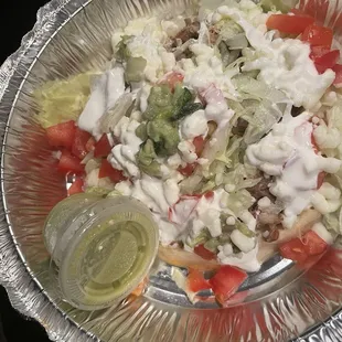 Sopes - Carnitas down there somewhere.  Not my jam