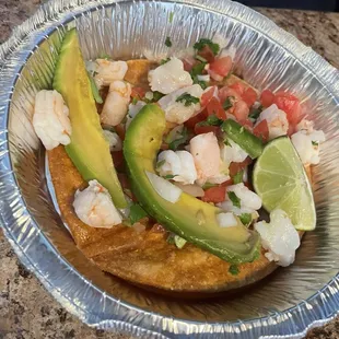 Shrimp Tostada - DoorDash version. Really good