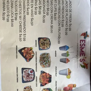 Snack menu apart from their regular menu