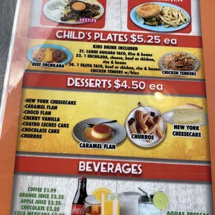 Deserts and beverages