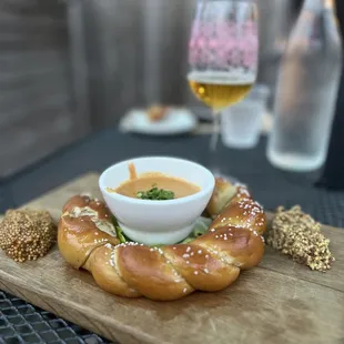 Beer cheese pretzel is a must
