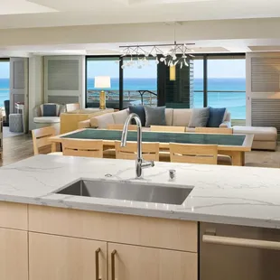 Penthouse view from the kitchen into the Great Room