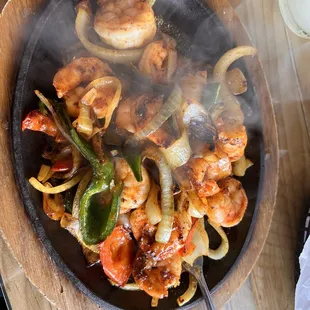 Shrimp fajitas
